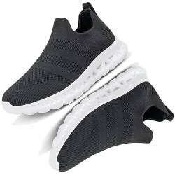 Sosenfer Slip on Sneakers Herren Schuhe Ohne Schnürsenkel Sportschuhe Mesh Atmungsaktiv Turnschuhe Bequeme Leichtgewicht Fitness Schuhe Walkingschuhe rutschfeste Outdoor Straßenlaufschuhe Schwarz 46 von Sosenfer