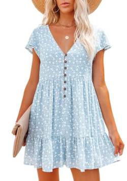 Sosila Kleid Damen Kleider Blumenkleid Dress Blusekleid Freizeitkleid Strandkleid von Sosila