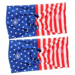 Sosoport 2st Bedrucktes Stirnband 4. Juli Stirnbänder Stretch-kopfwickel Blaue Haargummis Patriotischer Turban Stirnband Mit Us-flagge Usa-flaggen Fräulein 9% Elasthan Drucken Dekorationen von Sosoport