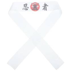 Sosoport Japanisches Stirnband Karate Hachimaki Tragbares Weißes Koch-Bandana-Kostüm Dekorative Koch-Kopfbedeckung Für Bushido Kendos Samurai Ninja von Sosoport