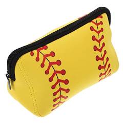 Sosoport Softball-Make-up-Tasche, Reise-Kosmetiktasche, Federmäppchen, tragbar, mit Reißverschluss für Damen, wie abgebildet, 26x13cm, Zentimeter von Sosoport