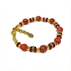 Sospiri Venezia Armband für Frauen mit 7 Murano-Glasperlen Durchmesser 8 mm Originalschmuck aus Murano-Glas Geschenkidee zertifiziert Made in Italy (Rot Slawisch Rot) von Sospiri Venezia