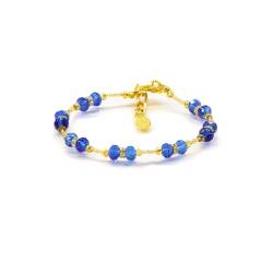Sospiri Venezia – Damenarmband mit 14 böhmischen Kristallen Durchmesser 6 mm, originelles Armband, ideales Schmuckstück als Geschenk, hergestellt in Italien mit Zertifikat (blau) von Sospiri Venezia