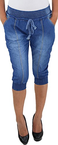 Aladin Harems Pump Pluder 3/4 Jeans Chino Hose Shorts Capri Jeans Bermuda Stretch A 38 (M) von Sotala