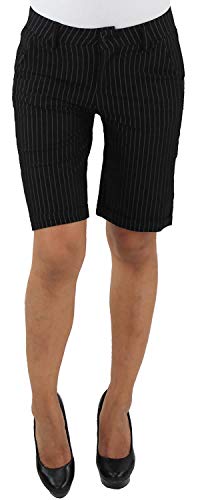 Damen Business Stoff Stretch Capri Kurze 3/4 Jeans Hose Shorts Bemuda Hüft Sommer Schwarz XS/34 von Sotala