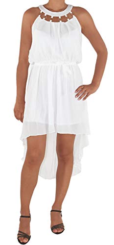 Damen Sommerkleid Abandkleid Ballkleid Cocktailkleid Strandkleid Party Hochzeit Weiß S-M/36-38 von Sotala