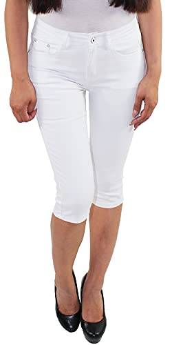 Damen Stretch Capri Kurze 3/4 Hose Shorts Bemuda Hüfthose Sommerhose in Schwarz und Weiss von Sotala