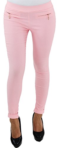 Legging Leggins Jeggins Jeggings Tregging Röhre Röhrenhose Stretch Skinny Hose in 9 Farben Rosa XL/42 von Sotala