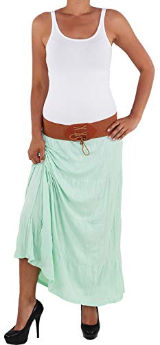 Sommerrock Faltenrock Maxirock Strandrock Boho Sommer Maxi Strand Lang Rock Einheitsgrößen viele Farben Mint von Sotala