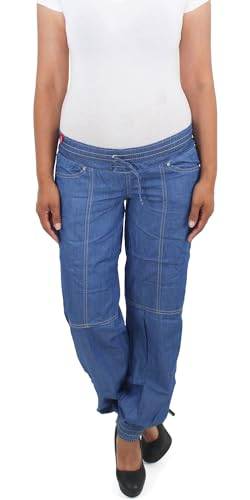 Sotala Damen Boyfriend Aladin Baggy Harem Jeans Hose Pumphose Pluderhose Chino Haremshose Aladinhose Blau von Sotala