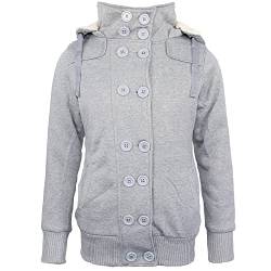 Sotala Damen Jacke Mantel Winterjacke Kapuze Dufflejacke Dufflecoat Blazer Grau von Sotala