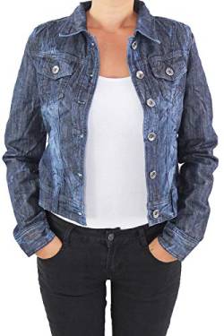 Sotala Damen Jeansjacke Damenjacke Kurze Denim Stretch Jeans Jacke Übergangsjacke Blau 8141 L/40 von Sotala