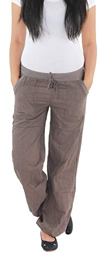 Sotala Damen Leinenhose Freizeithose Strandhose Sommerhose Baggy Haremshose Pluder Hose Weites Bein von Sotala