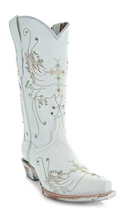 Soto Boots Damen Hochzeit Cowgirl Stiefel M50040, Weiss/opulenter Garten, 42 EU von Soto Boots