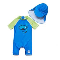 Soui BONVERANO Baby Junge EIN stück Kurzärmel-Kleidung UV-Schutz 50+ Badeanzug MIT Einem Reißverschluss (Tauchen, 18-24) von Soui