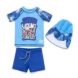 Soui Baby Junge Sonnenschutzkleidung zweiteilig Kleidung Set UV-Schutz 50+ Badeanzug (Blau, 6-9Months) von Soui