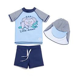 Soui Baby Junge Sonnenschutzkleidung zweiteilig Kleidung Set UV-Schutz 50+ Badeanzug (Schlafender Koala, 3-6Months) von Soui