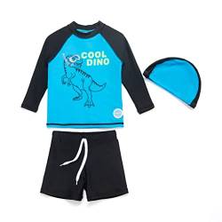 Soui Baby Junge Sonnenschutzkleidung zweiteilig Kleidung Set UV-Schutz 50+ Badeanzug (cool Dino, 3-6Months) von Soui