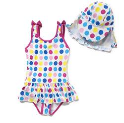 Soui Baby Mädchen Badeanzug Kurzärmel-Kleidung UV-Schutz 50+ Kleid (Punkte, 24-36) von Soui