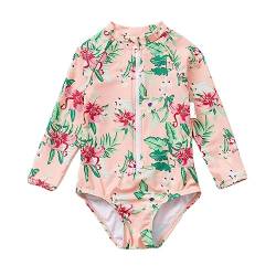Soui Baby Mädchen EIN stück Langärmelige-Kleidung UV-Schutz 50+ Badeanzug MIT Einem (Rosa, 24-36Months) von Soui