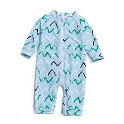Soui Säuglingsjunge EIN stück UV-Schutz 50+ Badeanzug MIT Einem Reißverschluss (Blau-Blau, 3-6) von Soui