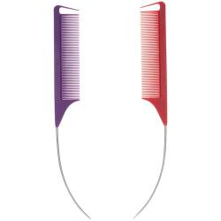 Rattenschwanzhaarkamm 2pcs Antistatische Stiftschwanzkamm mit Biegungstahlnadelfaser-Abschiedskamm für Haarstylingwerkzeuge von SouiWuzi