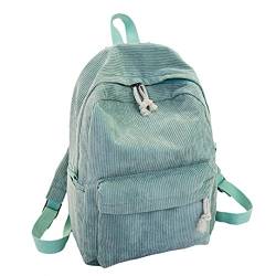 Studenten Rucksäcke weiche Cord-Schultaschen Reißverschluss-College-Rucksäcke für Jungen Mädchen hellgrün, Back Pack von SouiWuzi