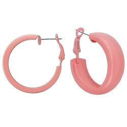 Soul-Cats 1 Paar Creolen Ohrstecker Ohrringe Metall Hoops 80er Style Retro, Farbe: peach von Soul-Cats