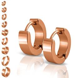 Soul-Cats 1 Paar Creolen aus Edelstahl in rose-gold, Ø 10mm / 3mm breit von Soul-Cats