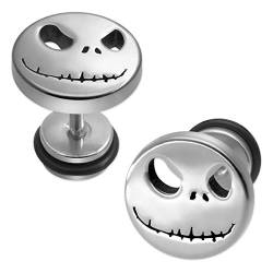 Soul-Cats 1 Paar Fakeplugs Halloween Nightmare, Farbe: Silber von Soul-Cats