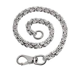 Soul-Cats Edelstahl Schlüsselkette Hosenkette Biker Portemonnaie Kellnerkette Karabiner, Farbe: Silber, Länge: 55 cm von Soul-Cats