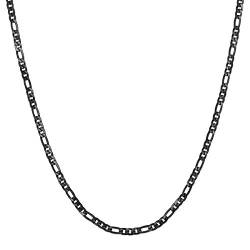 Soul-Cats Figarokette/Halskette aus Edelstahl für Männer in schwarz, Breite: 3 mm, Kettenlänge ca. 55 cm von Soul-Cats