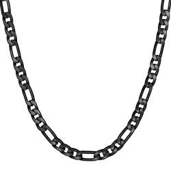Soul-Cats Figarokette/Halskette aus Edelstahl für Männer in schwarz, Breite: 7 mm, Kettenlänge ca. 50 cm von Soul-Cats