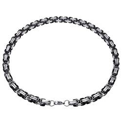 Soul-Cats Königskette Halskette aus Edelstahl in schwarz - Silber, Länge: 70 cm, Stärke: 9 mm von Soul-Cats