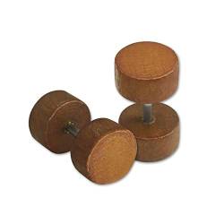 SoulCats 2 Fakeplugs aus Holz Fake Plugs Ohrstecker Ohrringe Fakepiercing Natur, Farbe: braun von SoulCats