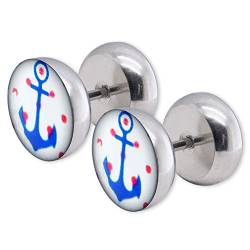 SoulCats 2x10 mm Fakeplugs Fake Plug Tunnel Ohrstecker Ohrringe Fakepiercing Eule Stern, Modell: Modell 1 von SoulCats