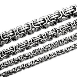 SoulCats Königskette Halskette Armband Set Panzerkette Edelstahl Silber, Größe: 5 mm;Farbe: Silber;Auswahl: Kette 50 cm von SoulCats