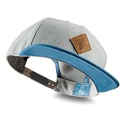 Soulbuddy Snapback Caps Herren – Cap Herren – Basecap Herren – Kappe Herren – Caps Männer – Urlaub Must Haves – Outdoor – One Size – Unisex – Grau-Blau von Soulbuddy