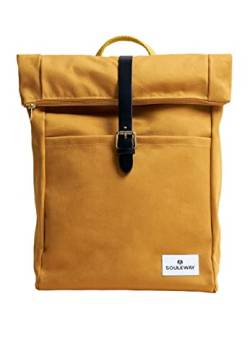 Souleway - Foldtop Rolltop Rucksack - Damen, Laptopfach 15 Zoll, Made in Germany, Handgepäck, wasserabweisend (Mustard Yellow) von Souleway