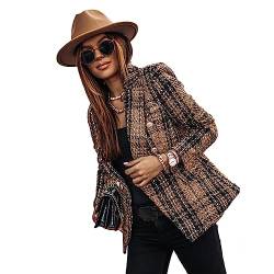 Soulolo Damen Blazer Cardigan Female Freizeit Business Jacke Elegant Blazer Lang Anzugjacke Casual Basic Blazer Blazer für Damen Businessjacke Mantel Coat von Soulolo