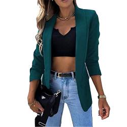 Soulolo Damen Blazer Elegant Damen Cardigan Freizeit Business Jacke Revers Büro Business Formal Blazer Slim Fit Langärmelig Outwear mit Reversknöpfen für Arbeit Büro Sakko von Soulolo