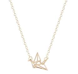 Soulsisters Halskette 18k vergoldet im minimalistischen Stil mit Origami Crane Anhänger von Soulsisters