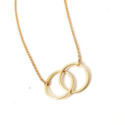 Soulsisters Lieblingsschmuck Halskette Geo ineinander verschlungene Ringe 18k vergoldet von Soulsisters