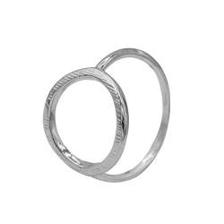 Soulsisters Silberner Geo Midi Ring im modischem Kreis Design/Größe: 53 / Silber von Soulsisters
