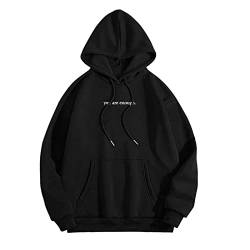 Damen Kapuzenpullover Hoody Mit Kapuze Kapuzenpullover Kawaii Mit Taschen Loungewear Warme Pullover Streetwear Y2k Bedrucken Pulli Klamotten Sport Sweatjacke von Soupliebe