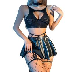 Dessous Damen Sexy Unterwäsche,Sklavin Outfit Erotische Dessous-Sets Sex Kleidung Erotische Bodys Leder BH Frauen Sexy Kinky Outfit Nuttiges Outfit Erotiek Wäsche Für Frauen von Soupliebe