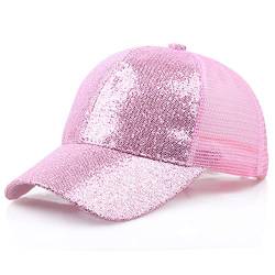 Kappe Damen Sommer Glitzer Sommer Atmungsaktiv Basecap Tennis Vintage Sonnenhut Sonnenschutz Running Einfarbig Retro Outdoor Hip-Pop Trucker Cap Polocap Laufcap Sportkappe von Soupliebe