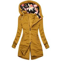 Softshelljacke Damen Softshelljacke Lang Jacke Outdoor Mit Taschen Softshellmantel Reißverschluss Parka Winterjacke Elegantes Mit Kapuze Zip Hoodies Women Leicht Übergangsjacke von Soupliebe