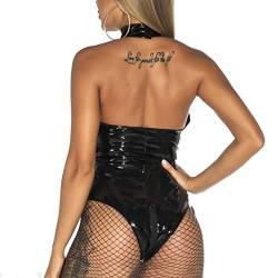 Soupliebe Dessous Damen Sexy Unterwäsche für Frau Push Up Ouvert Korsett Outfit Lack Kleidung Frauen Sex Body Set Extrem Leder Lingerie Reizwäsche Kleid Strapse Panty von Soupliebe