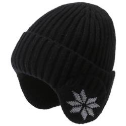 Soupliebe Wintermütze Damen Herren Kaschmir Klassische Strickmütze Mützen Bequem Baumwolle Gefütterte Haube Wintermütze Weich Mode Winter Mütze Strickmützen von Soupliebe